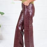 Windsor Wine Pleather Pants Lucy Paris