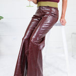 Windsor Wine Pleather Pants Lucy Paris