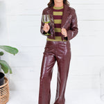 Windsor Wine Pleather Pants Lucy Paris