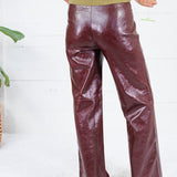 Windsor Wine Pleather Pants Lucy Paris