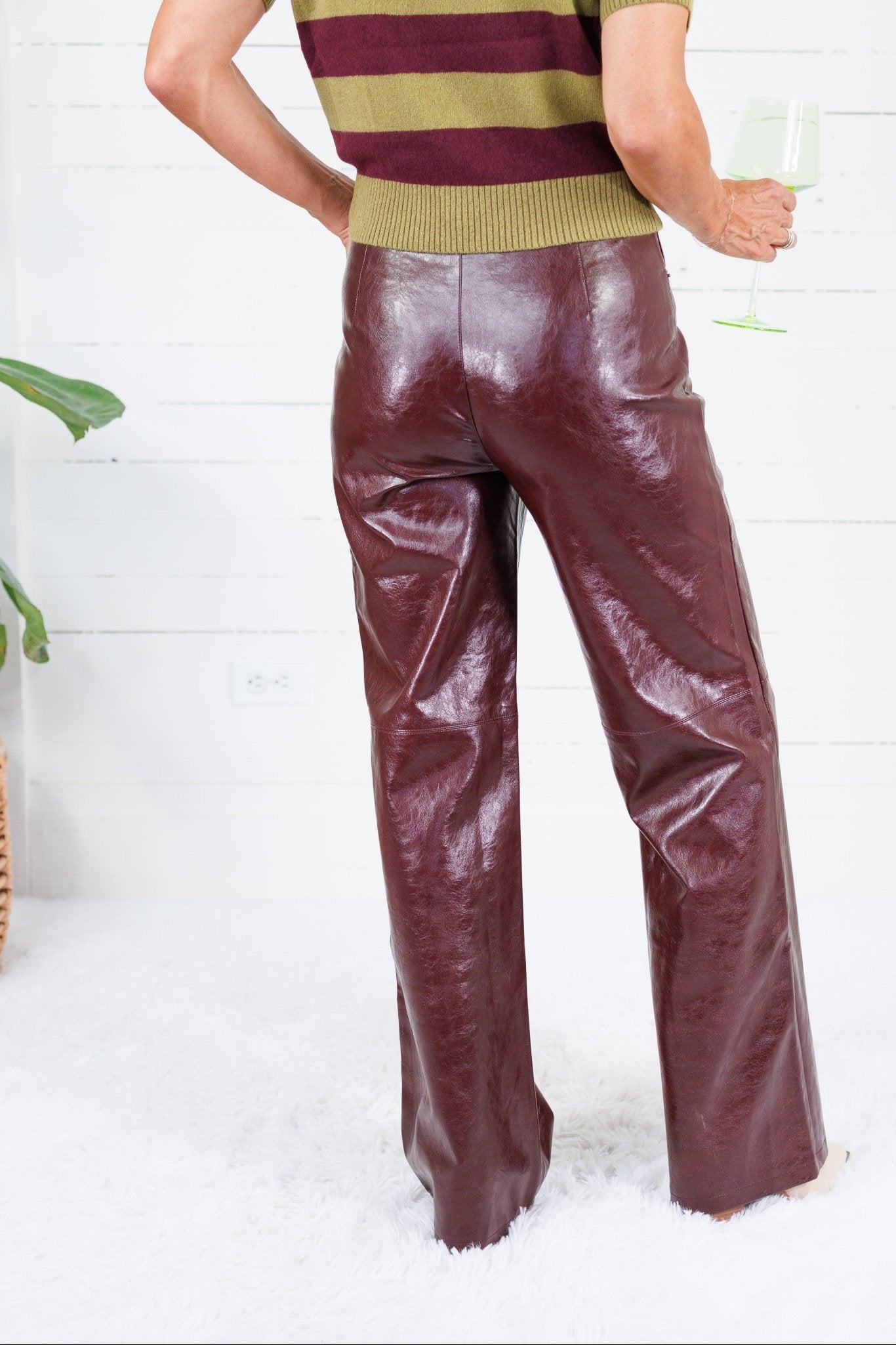 Windsor Wine Pleather Pants Lucy Paris