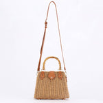 Woven Straw + Bamboo Handle Bag
