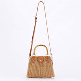 Woven Straw + Bamboo Handle Bag