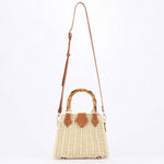 Woven Straw + Bamboo Handle Bag