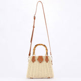 Woven Straw + Bamboo Handle Bag