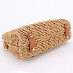 Woven Straw + Bamboo Handle Bag