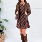 Wren Chocolate Pleather High Collar Jacket Kut