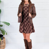 Wren Chocolate Pleather High Collar Jacket Kut
