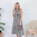 Morrison Seafoam + Cocoa Stripe Maxi Dress