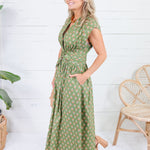 Xonnie Olive + Orange Floral Dress