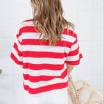 Yankee Doodle Red Stripe Knit Top Buttermelon