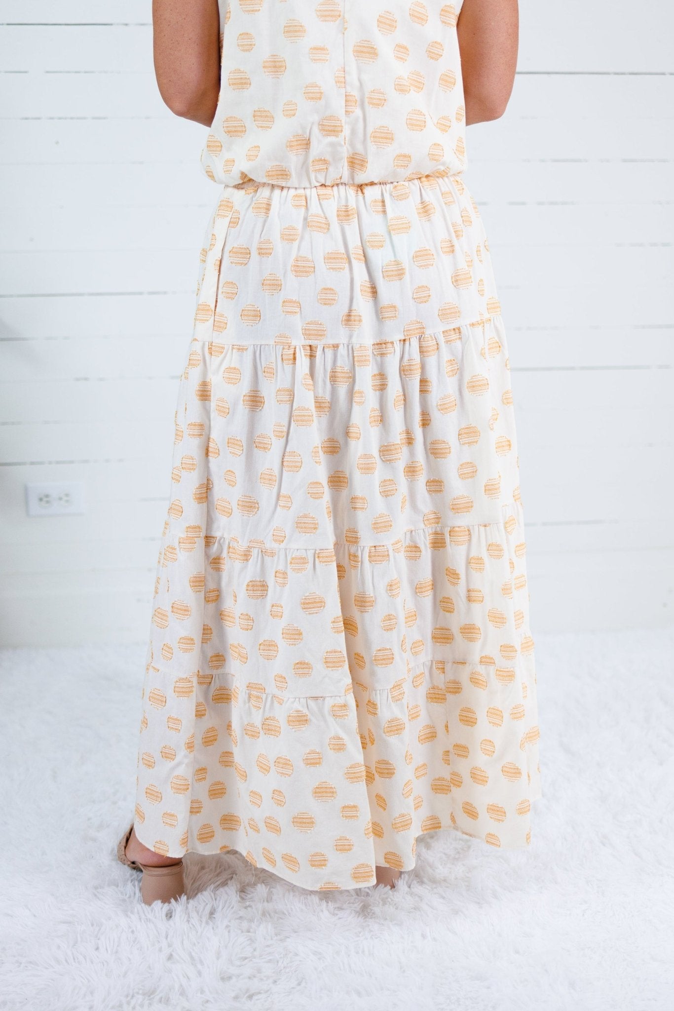 Yasmin Honey Drops Smocked Waist Skirt Adrienne