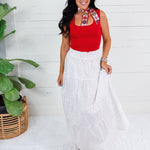 Yasmin Polka Noir Smocked Waist Skirt Adrienne
