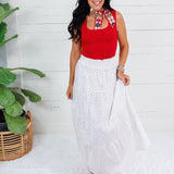 Yasmin Polka Noir Smocked Waist Skirt Adrienne
