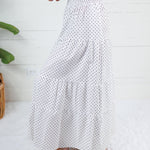 Yasmin Polka Noir Smocked Waist Skirt Adrienne