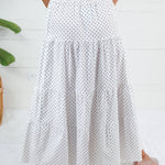 Yasmin Polka Noir Smocked Waist Skirt Adrienne