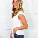 Yennti Ivory Sleeveless Button Top MOD REF 