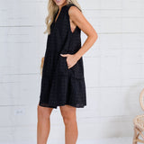 Zara Black Eyelet Mini Dress Elan