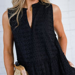 Zara Black Eyelet Mini Dress Elan