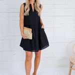 Zara Black Eyelet Mini Dress Elan