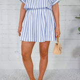 Zara Sky Ten Stripes Mini Skirt Adrienne