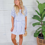 Zara Sky Ten Stripes Mini Skirt Adrienne