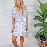 Zara Sky Ten Stripes Mini Skirt Adrienne