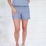 Zelma Indigo Stripe Shorts Velvet Heart