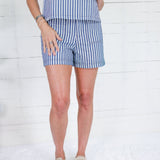 Zelma Indigo Stripe Shorts Velvet Heart